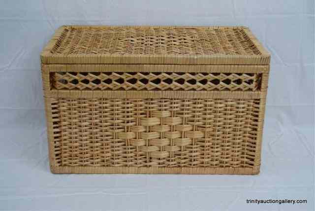 Appraisal: Wicker Rattan Storage - Laundry BasketMade of weaved wicker over