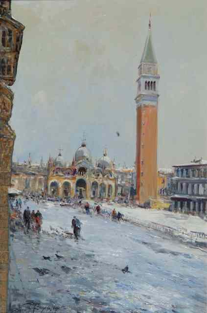 Appraisal: CIRO CANZANELLA b Snow at San Marco signed lower left