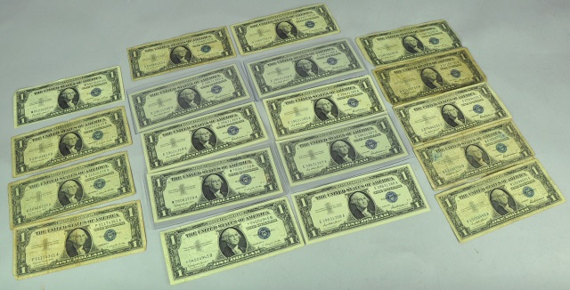 Appraisal: Silver Certificates from - Eight examples grade AU - uncirculated