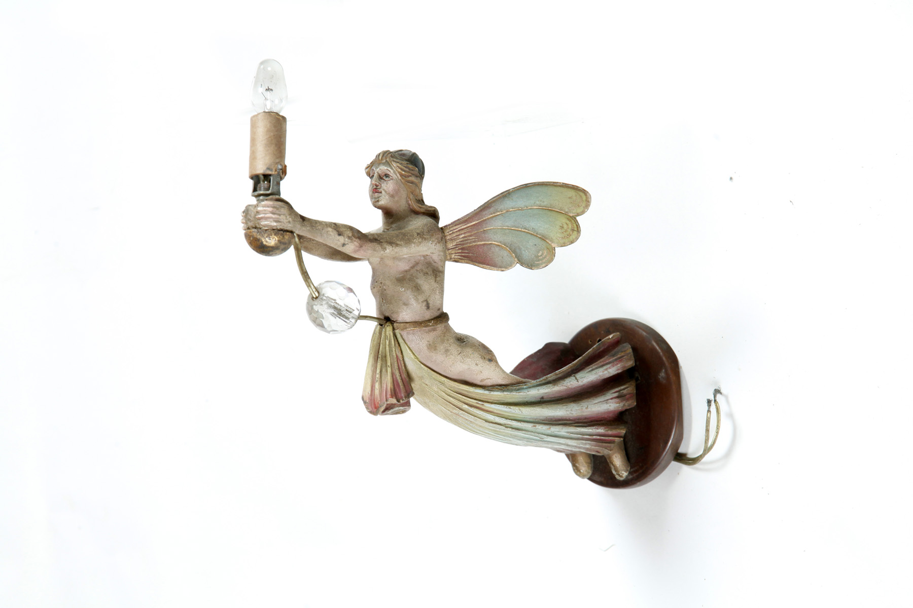 Appraisal: FIGURAL THEATER WALL SCONCE From the Orpheum Theater in Springfield