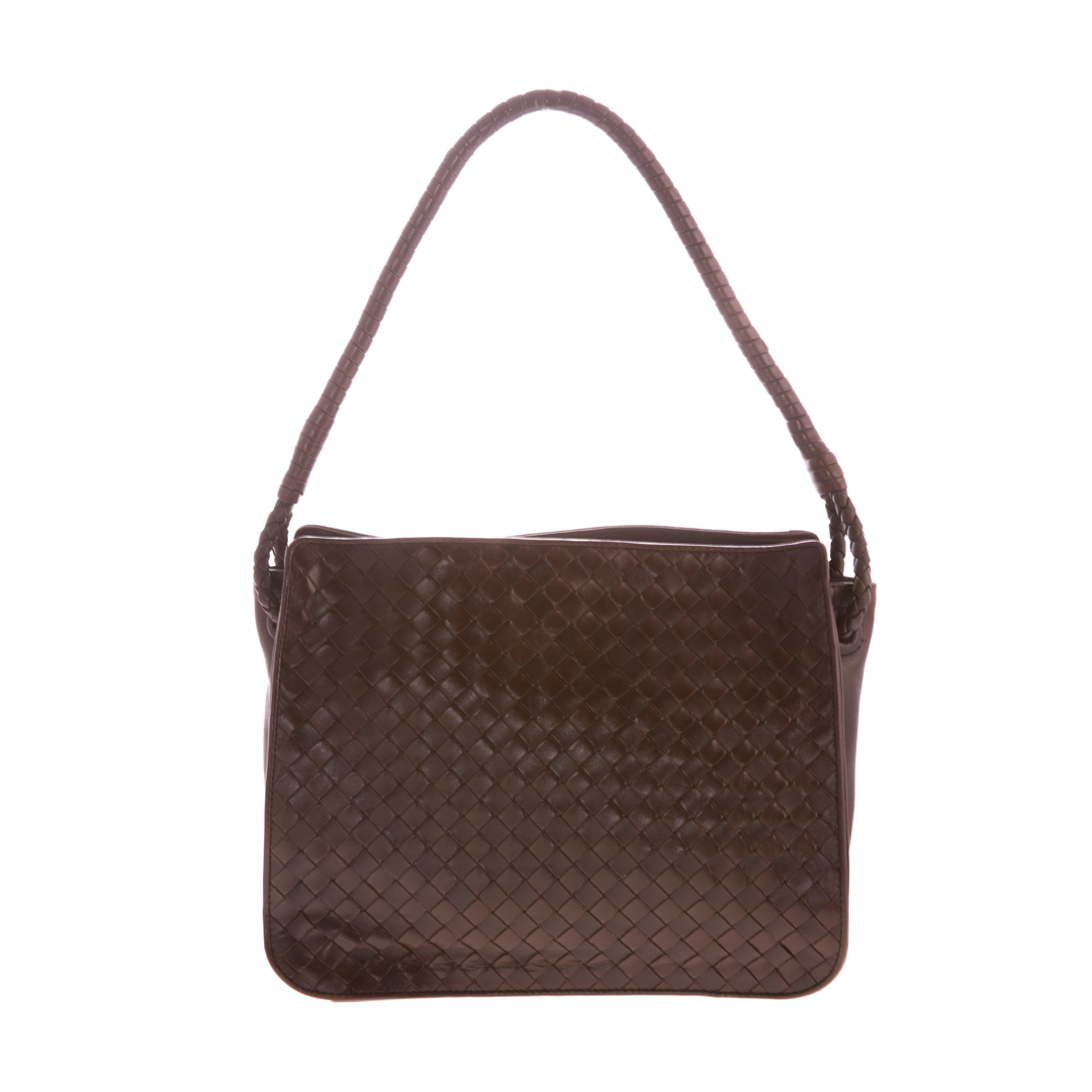 Appraisal: A Bottega Veneta Intrecciato Shoulder Bag Chocolate leather Bottega Veneta