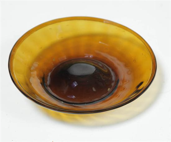 Appraisal: BLOWN GLASS PAN Attributed to Ohio nd quarter- th century