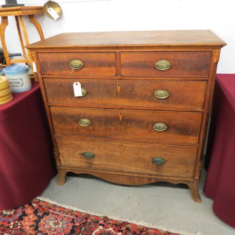 Appraisal: Period American Inlaid Chest tall wide deep