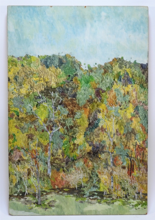 Appraisal: BERNARD PALCHICK AUTUMNAL LANDSCAPE PAINTING Michigan b Abstract depiction of