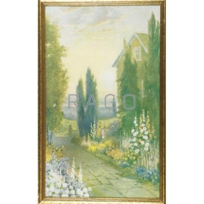 Appraisal: ROBERT ATKINSON FOX American - Chromolithograph poster of a garden