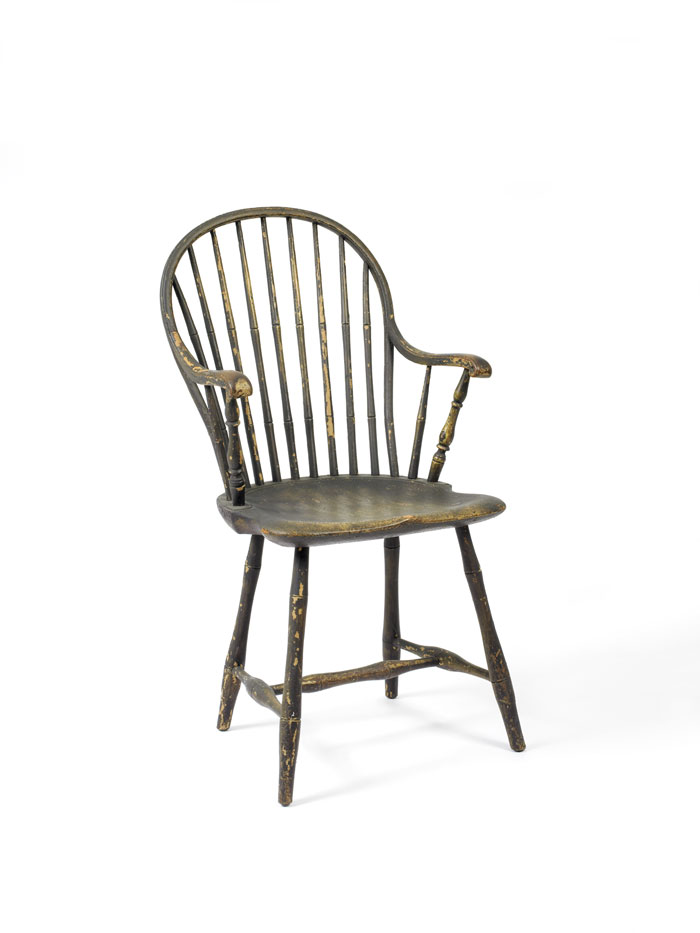 Appraisal: BOSTON BOWBACK WINDSOR ARMCHAIR WITH S-CURVED ARMRESTS AND BAMBOO TURNINGS