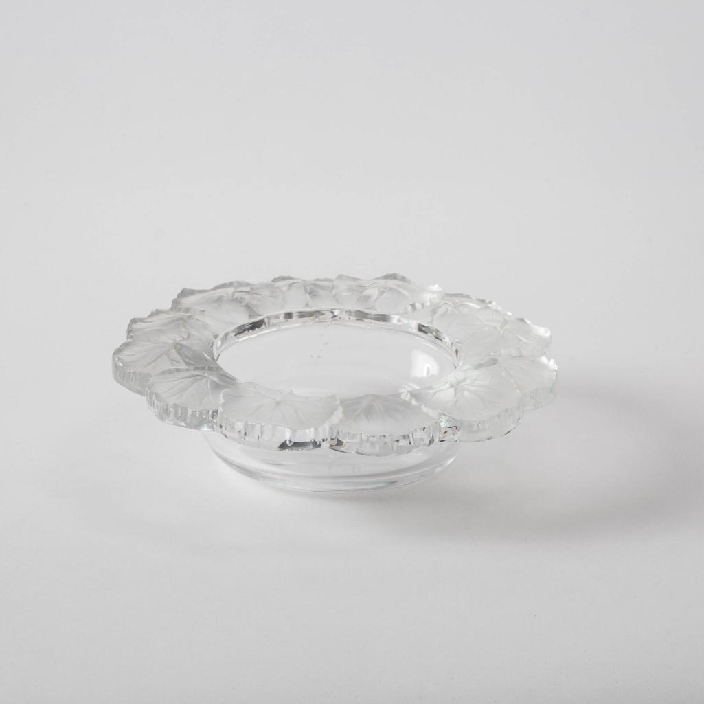 Appraisal: A LALIQUE HONFLEUR BOWL SIGNED A Honfleur pattern frosted crystal