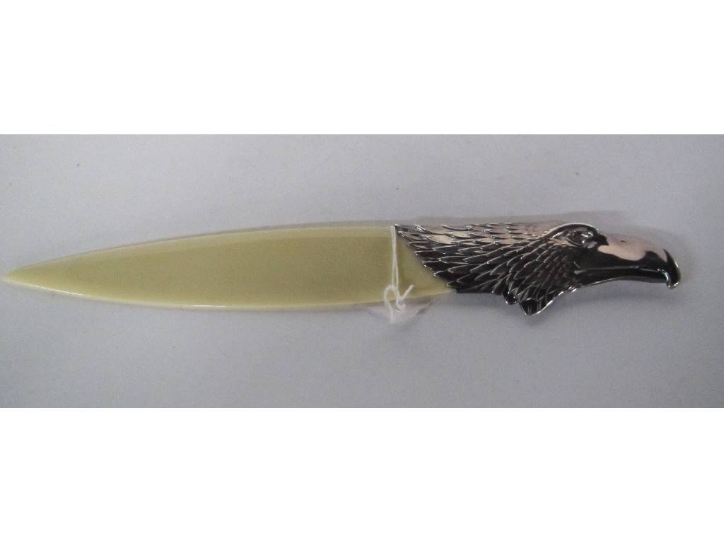 Appraisal: Continental letter opener with white metal handle modelled as an