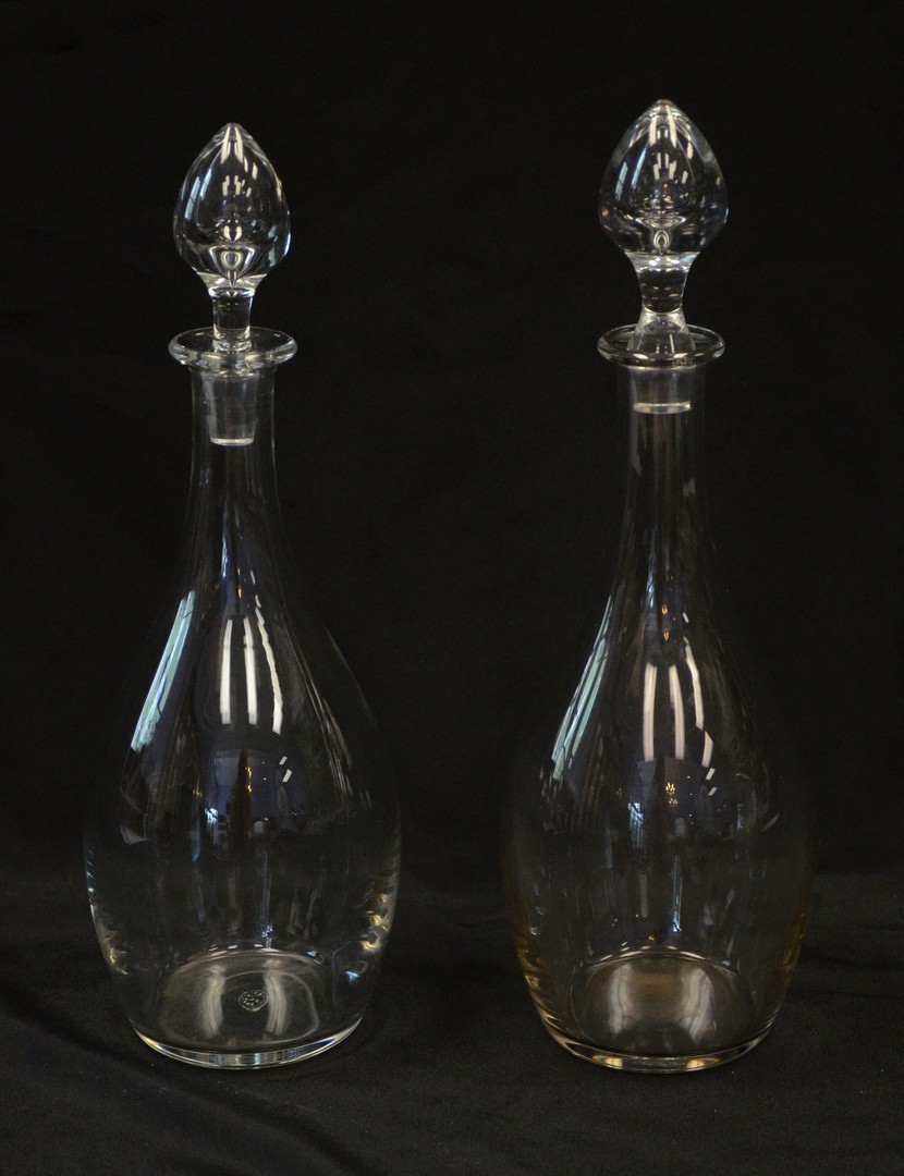 Appraisal: Pair of Baccarat Glass Decanters with original stoppers sigedn Baccarat