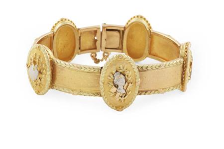 Appraisal: A fine mid th century gold bracelet possibly French circa