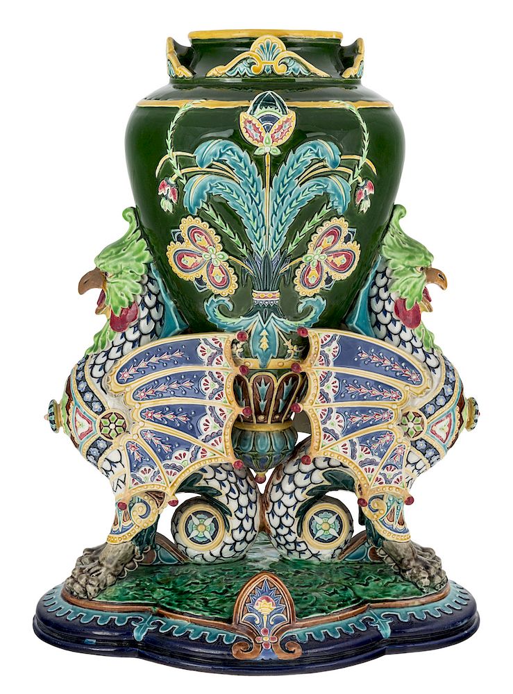 Appraisal: A RARE AND IMPRESSIVE RUSSIAN PORCELAIN VASE KUZNETSOV PORCELAIN FACTORY