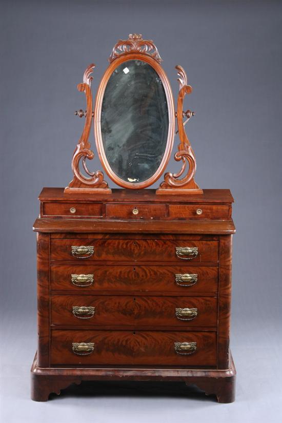 Appraisal: AMERICAN LATE EMPIRE DRESSING CHEST th century Oval plate in