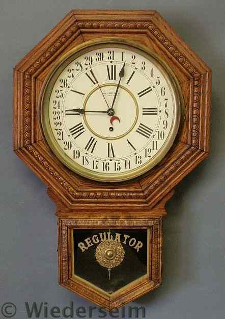 Appraisal: Oak Regulator clock by Wm L Gilbert Clock Co h