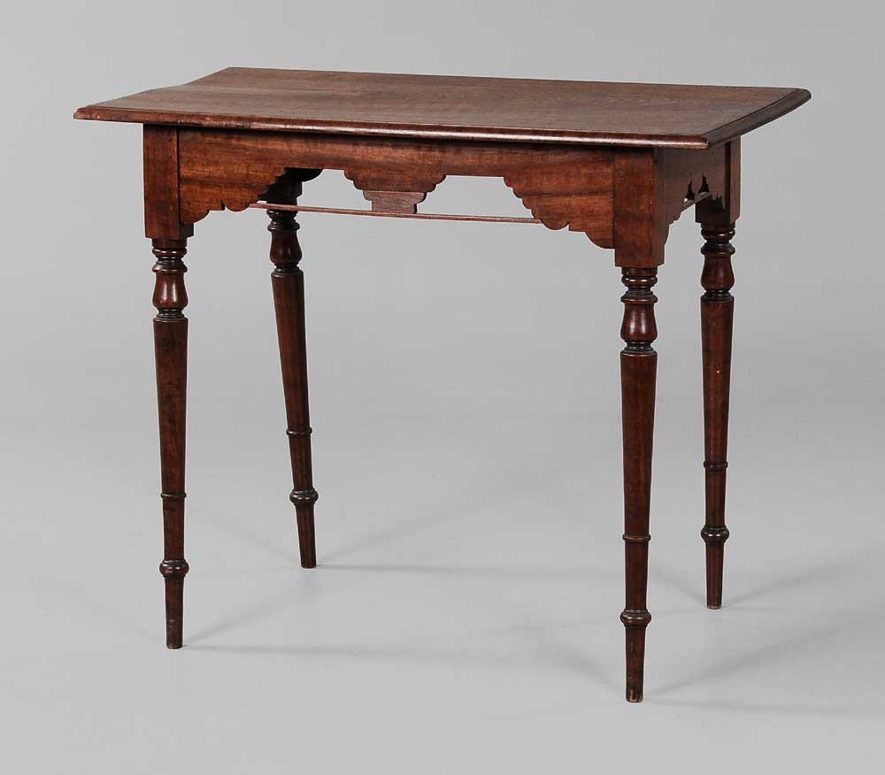 Appraisal: American Federal Figured Walnut Tea Table attributed to Virginia th