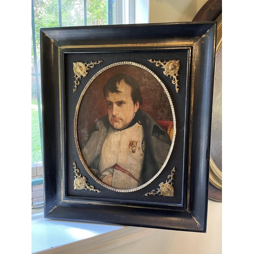 Appraisal: Unknown artist oval portrait of Napoleon oil on board signed