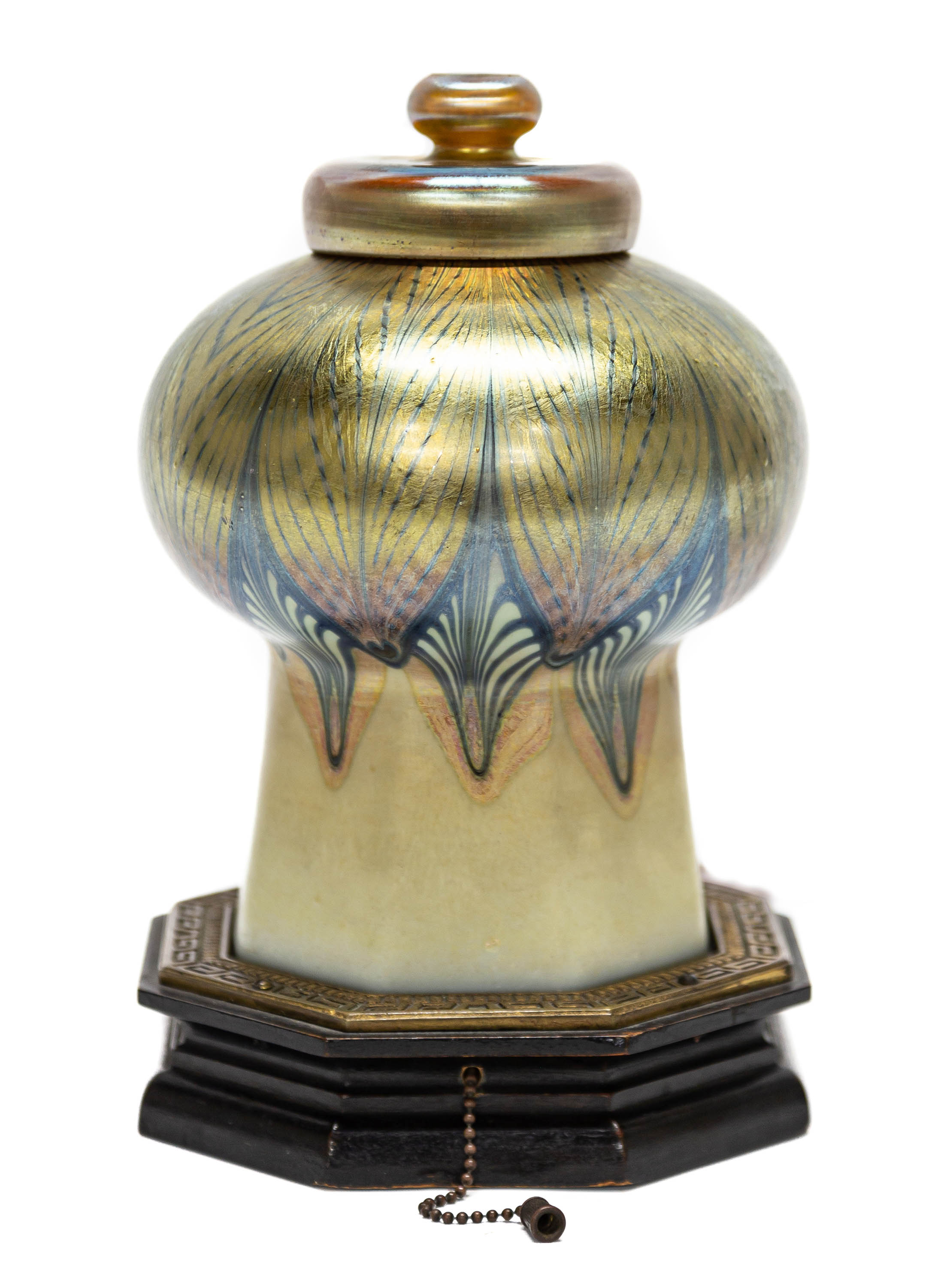 Appraisal: TIFFANY STUDIOS NEW YORK MOSQUE DESK LAMP circa favrile glass