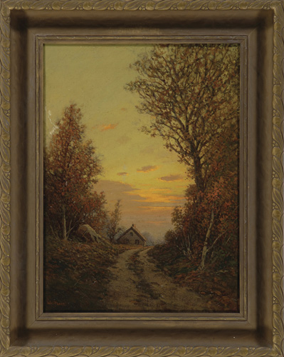 Appraisal: AMERICAN Three oil paintings William Frederick Paskell - House at