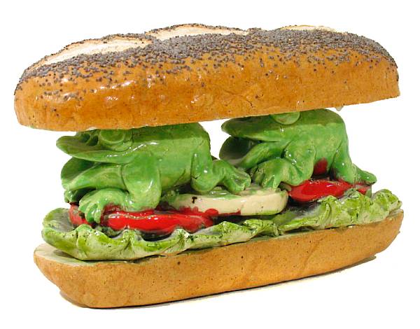 Appraisal: Property of various owners Frog Sandwich on a Poppy Seed