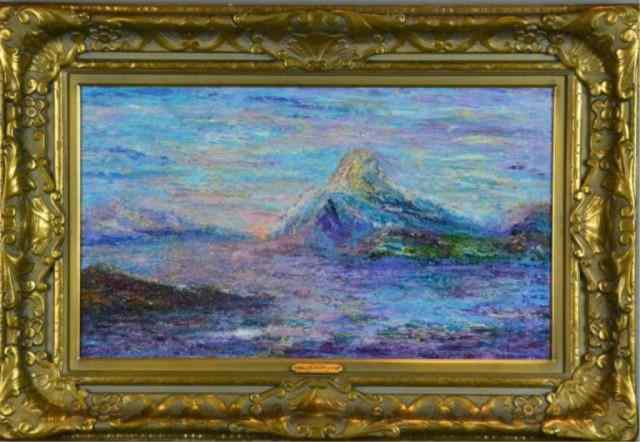 Appraisal: SIGNED WALTER GRIFFIN OIL PAINTINGImpressionistic style painting titled ''Norway ''