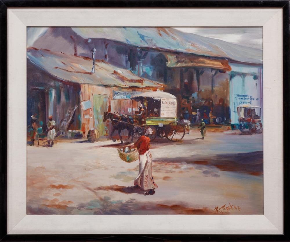 Appraisal: Robert Malcolm Rucker American Louisiana - French Quarter Market Scene