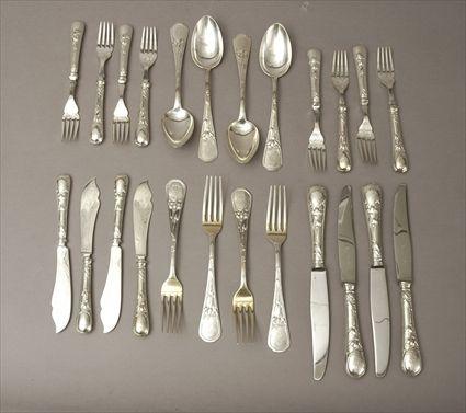 Appraisal: Continental Silver Part Flatware Service Comprising twelve dinner forks twelve