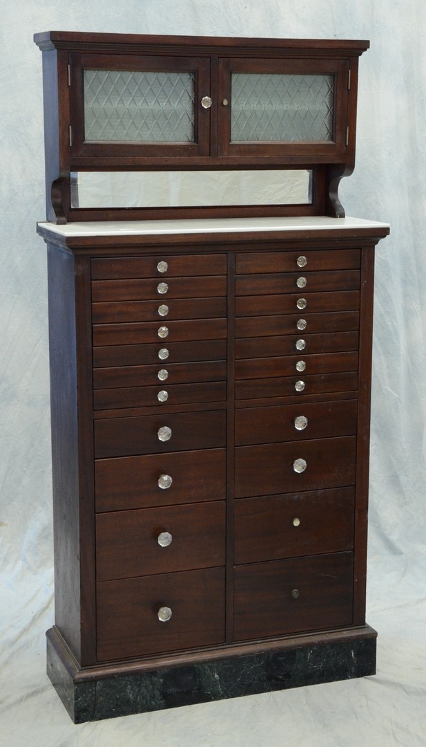 Appraisal: American Cabinet Company mahogany dental cabinet number doors with pattern