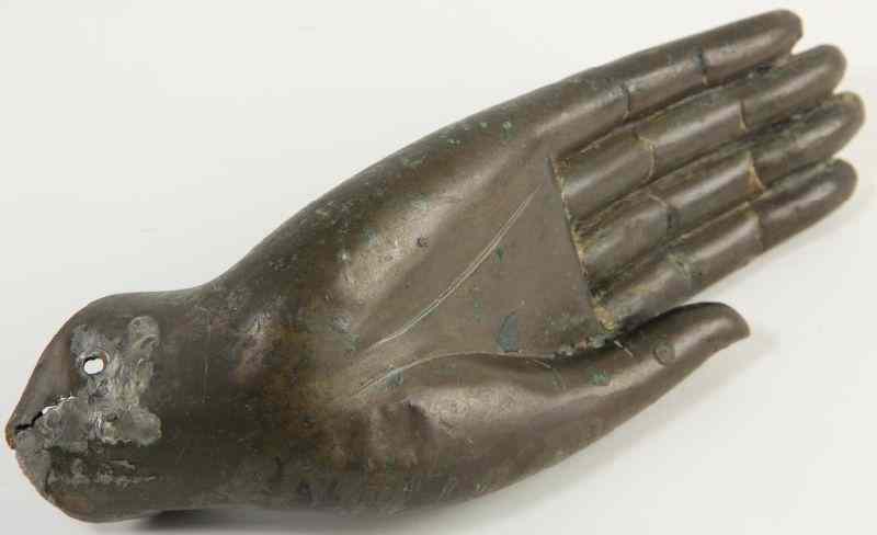 Appraisal: Thai Cast Hand of Buddhabronze with hollow finger tips in