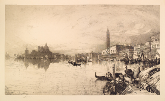 Appraisal: THOMAS MORAN The Gates of Venice Etching drypoint and roulette