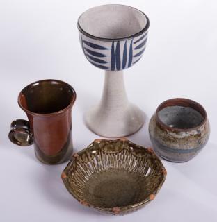 Appraisal: Handcrafted Pottery Group Handcrafted pottery group to include one glazed