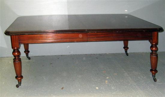 Appraisal: th century style mahogany extending dining table on turned and