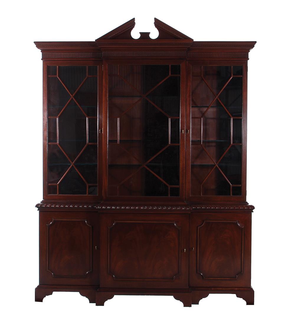 Appraisal: Baker Historic Charleston breakfront bookcase with label H W D