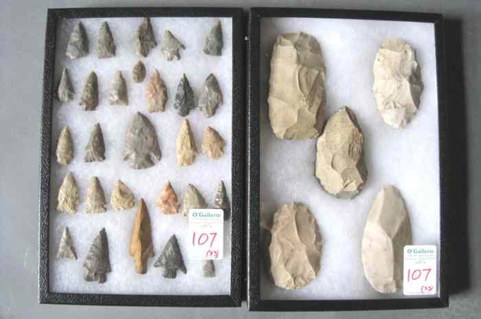 Appraisal: COLLECTION OF NATIVE AMERICAN INDIAN HUNTING POINTS and implements approximately