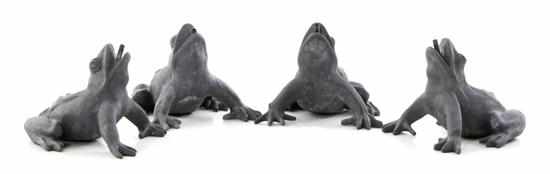 Appraisal: English lead frog fountain set by H Crowther Ltd seated