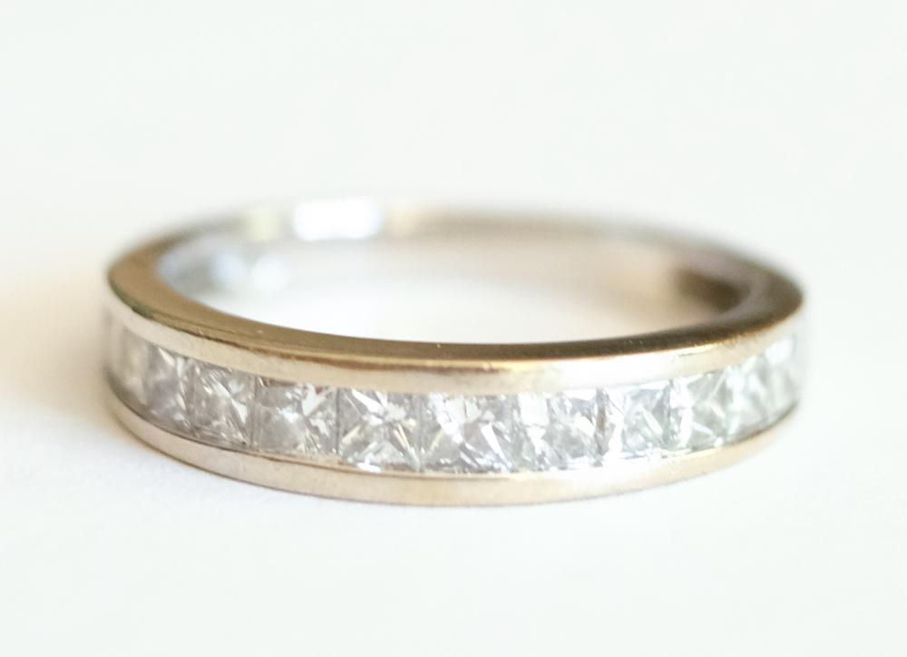 Appraisal: K WHITE GOLD DIAMOND WEDDING BAND K white gold wedding