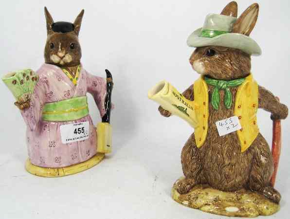 Appraisal: Royal Doulton Bunnykins Teapots Geisha Girl D And Aussie Explorer