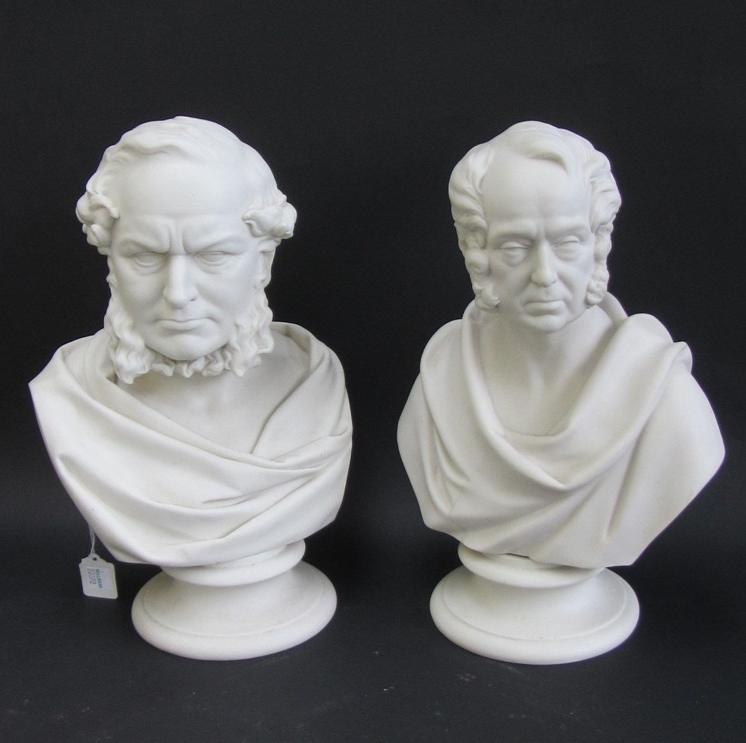 Appraisal: A parian bust of 'Lord Derby' incised 'J Hadley' and