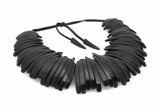 Appraisal: A Gerda Lynggaard Black Horn Tooth Necklace No stamp