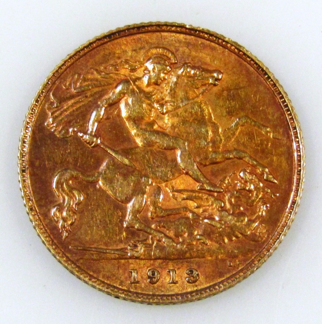 Appraisal: A George V gold half sovereign dated