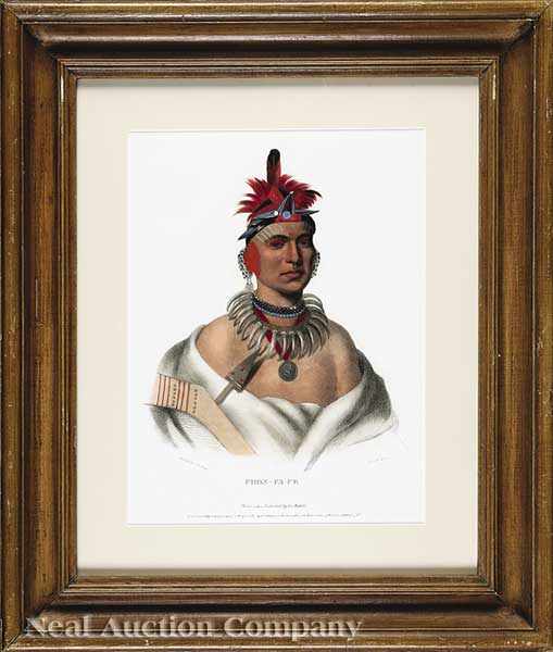 Appraisal: McKenney Hall Publishers Chon-Ca-Pe hand-colored lithograph from Indian Tribes of