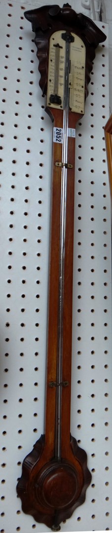 Appraisal: A Victorian mahogany barometer by WAPSHARE SAILSBURY with carved and