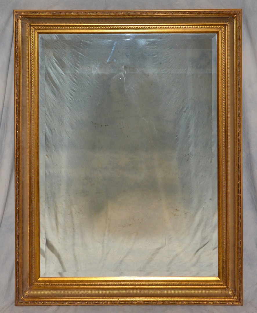 Appraisal: Gilt framed beveled edge mirror h w