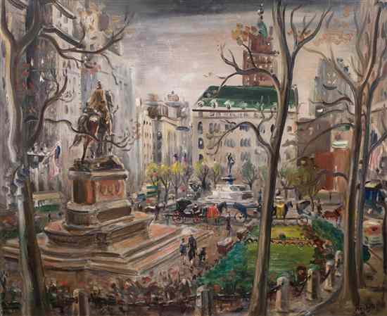 Appraisal: Gerard Hordyk Dutch - Grand Army Plaza oil on canvas