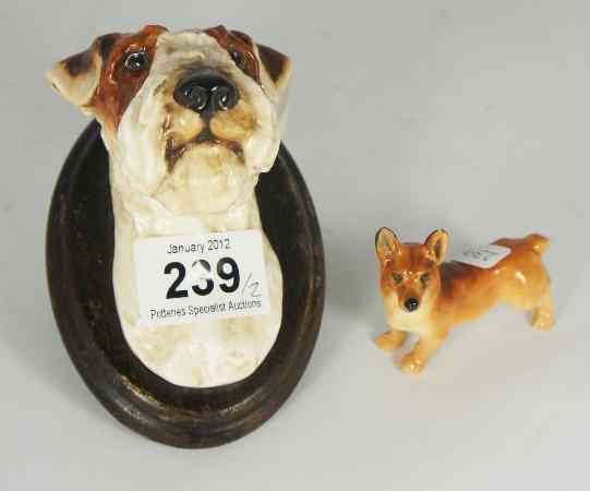 Appraisal: Royal Doulton Sealyham Terrier Wallplaque mounted on wood plaque cracked