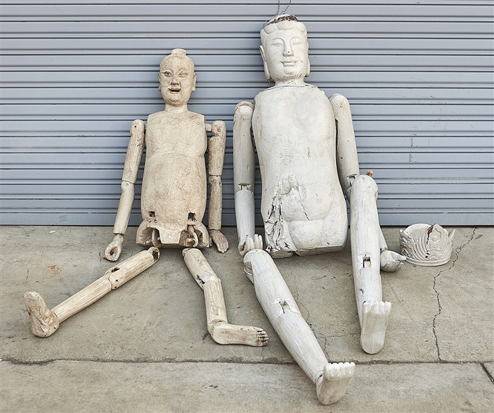 Appraisal: Group of Chinese wood mannequin parts x x largest torso