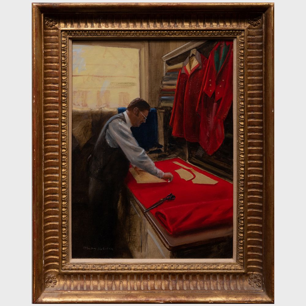 Appraisal: Henry Koehler - Sporting Tailor Oil on board signed 'Henry