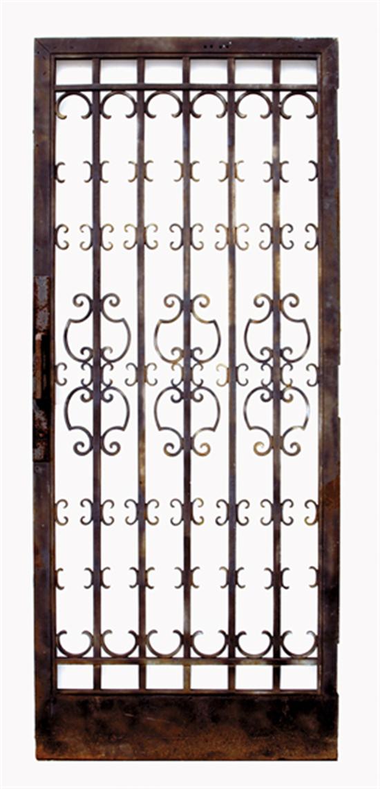 Appraisal: French steel entrance gate early th century rectangular form with