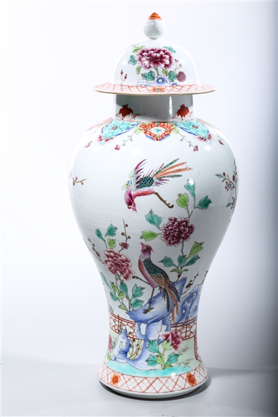 Appraisal: Chinese enameled porcelain covered vase with flower bird and butterfly