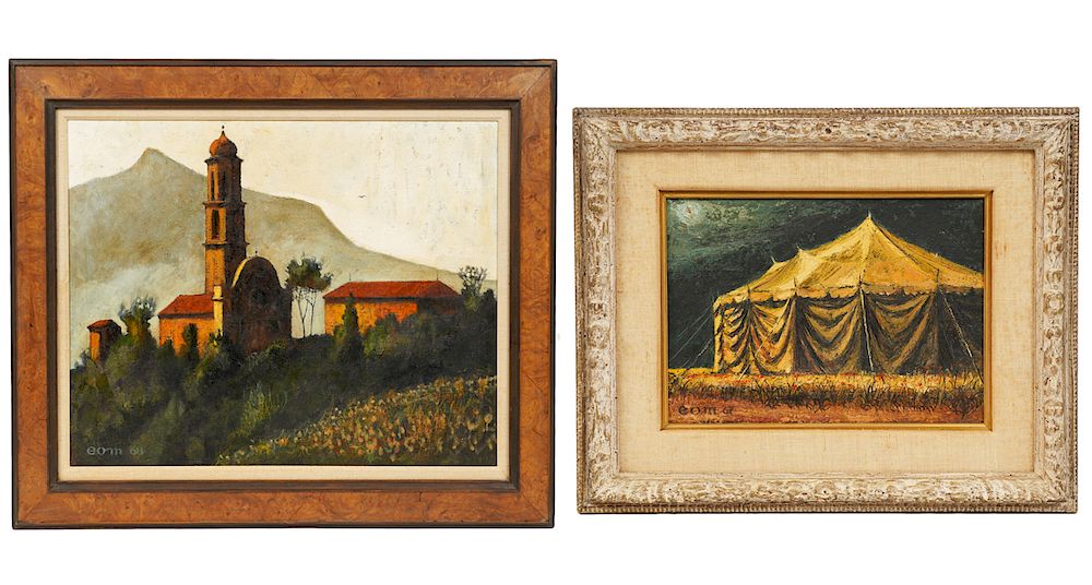 Appraisal: Two Ernest O Mondorf Oil on Canvas Paintings Ernest O