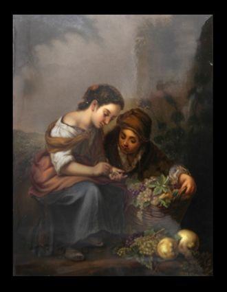 Appraisal: K P M PORCELAIN PLAQUE AFTER MURILLO Impressed K P