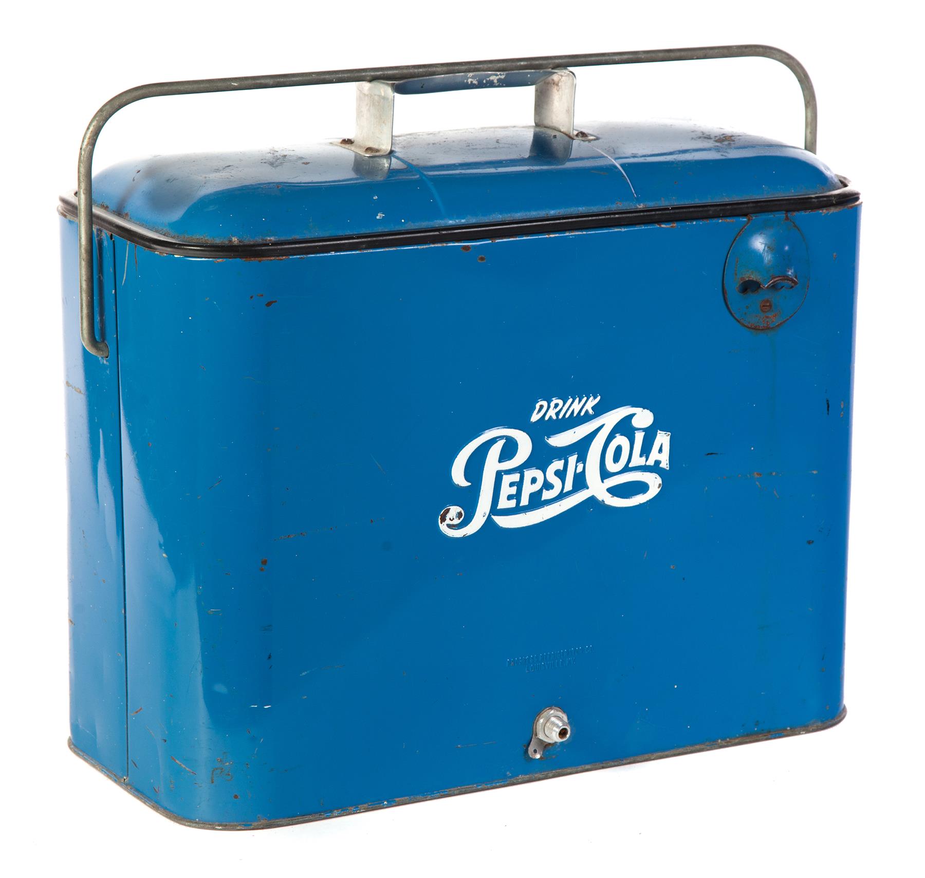 Appraisal: PEPSI-COLA COOLER American mid th century Blue cooler by Progress